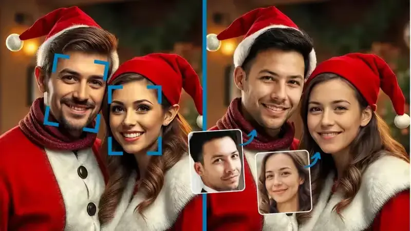 santa face swap ai
